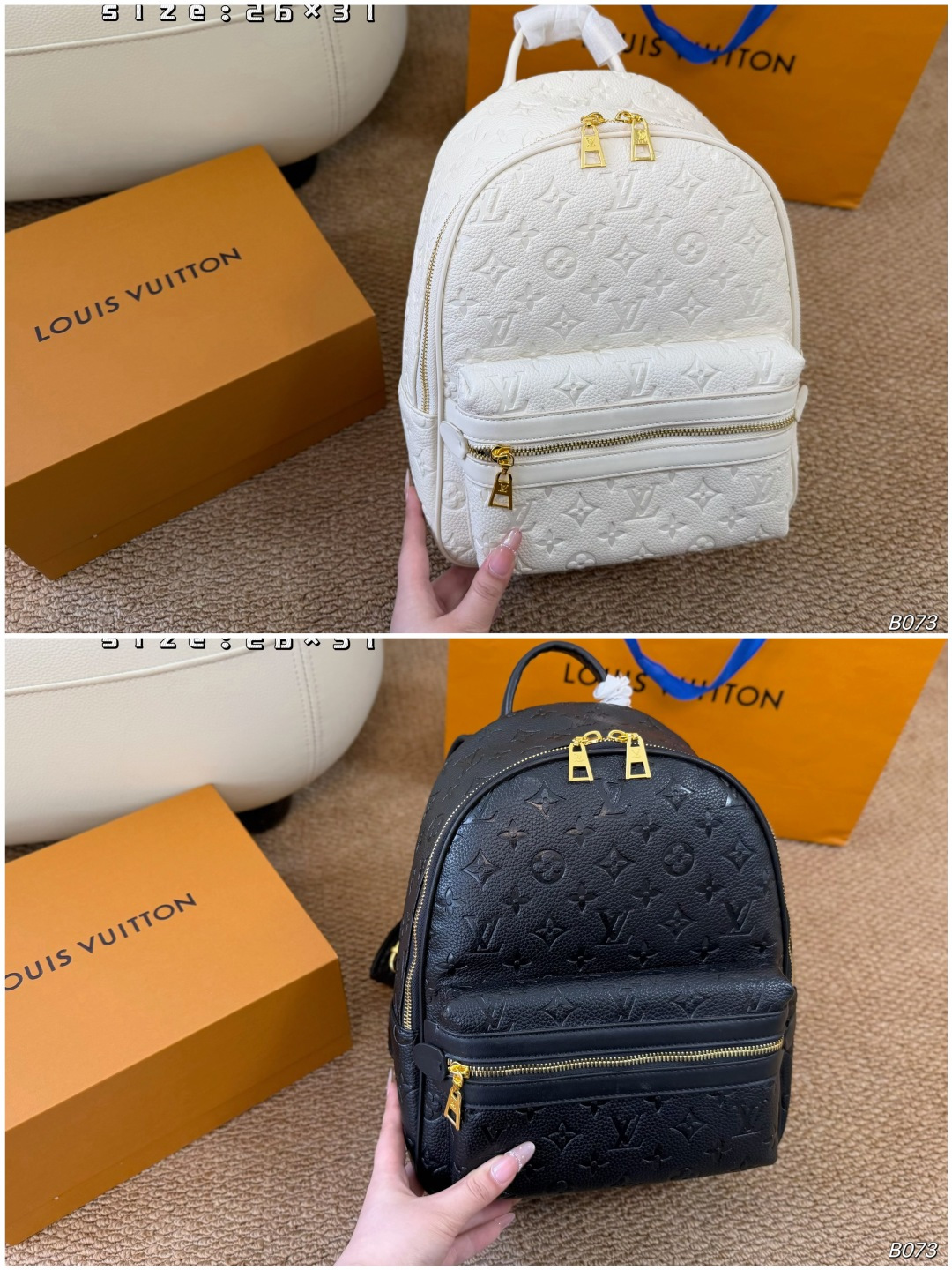 LV Denim Blue Rivet Backpack Adjustable Strap Daily Use Commute Ready